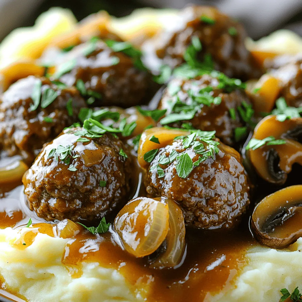 Slow Cooker Salisbury Steak Meatballs Hearty Comfort Meal