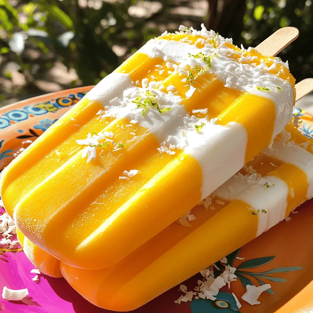 Creamy Coconut Mango Popsicles Refreshing Summer Treat