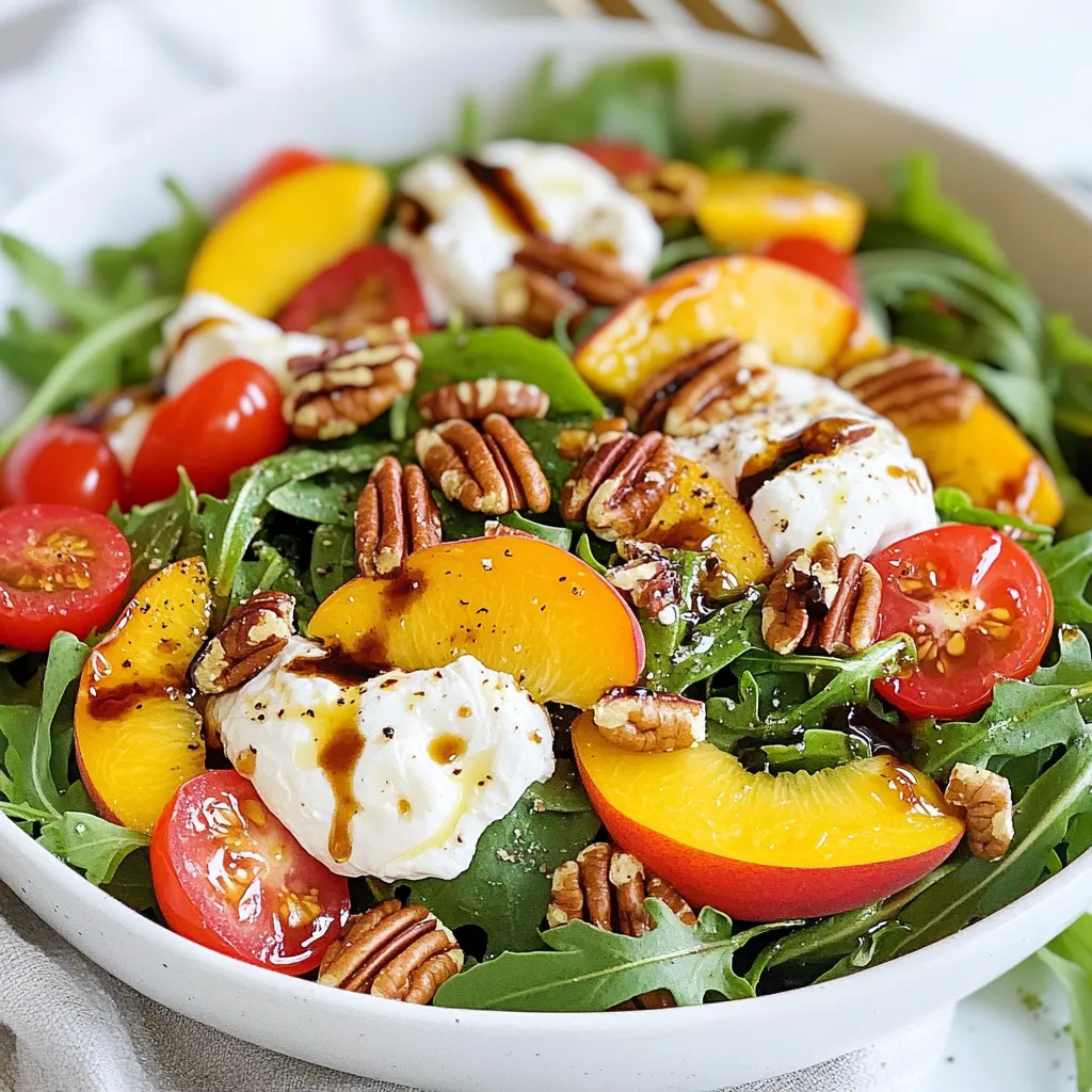 Peach Burrata Arugula Salad Refreshing and Flavorful