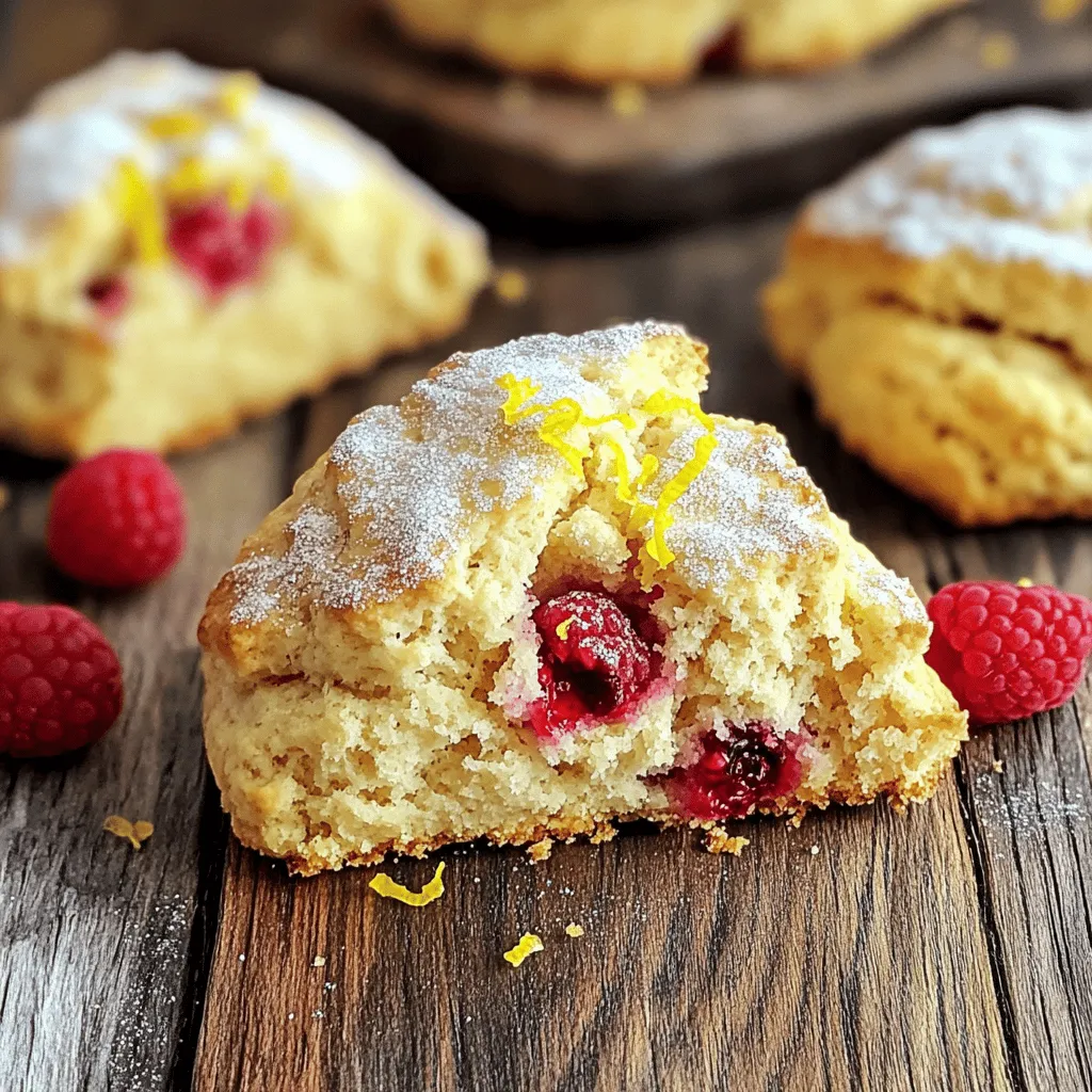 Lemon Raspberry Scones Bakery Tasty Treat Recipe