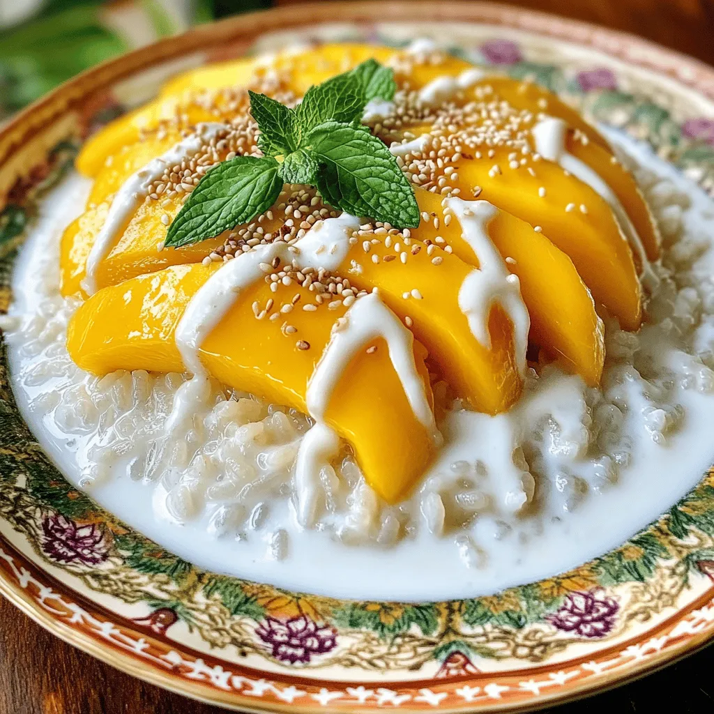Tropical Mango Sticky Rice Delightfully Sweet Dessert