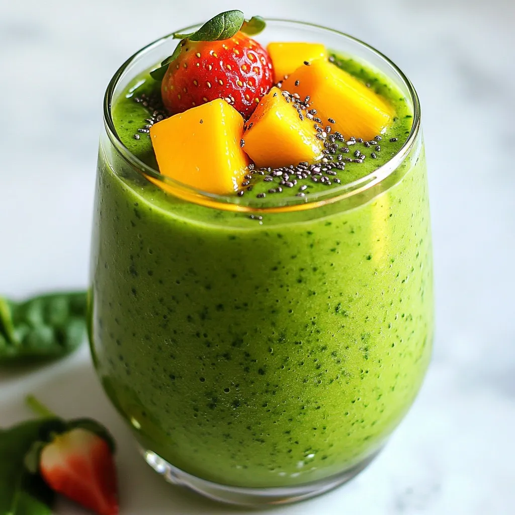 Strawberry Mango Spinach Smoothie Fresh and Tasty Blend