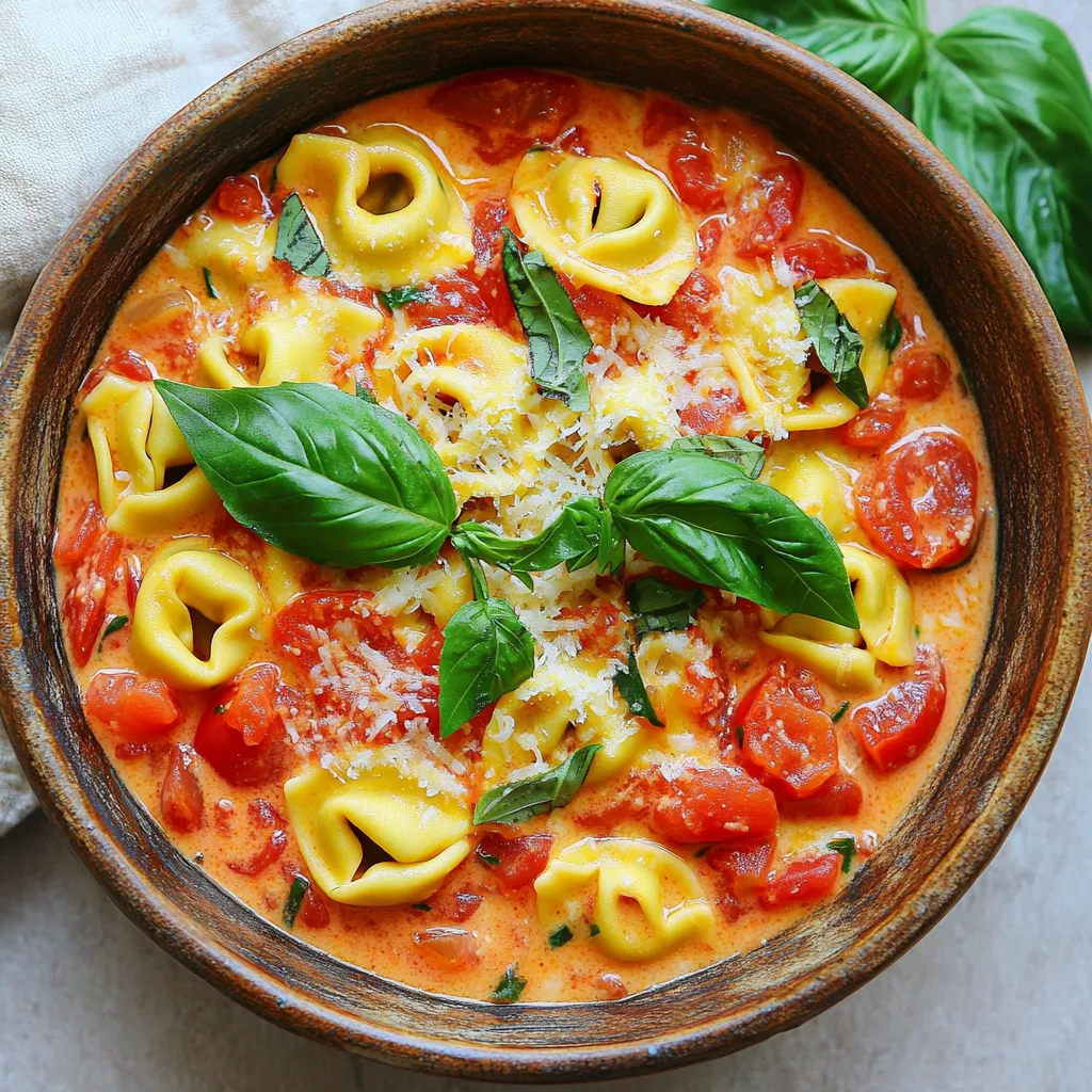 One-Pot Creamy Tomato Basil Tortellini Delight