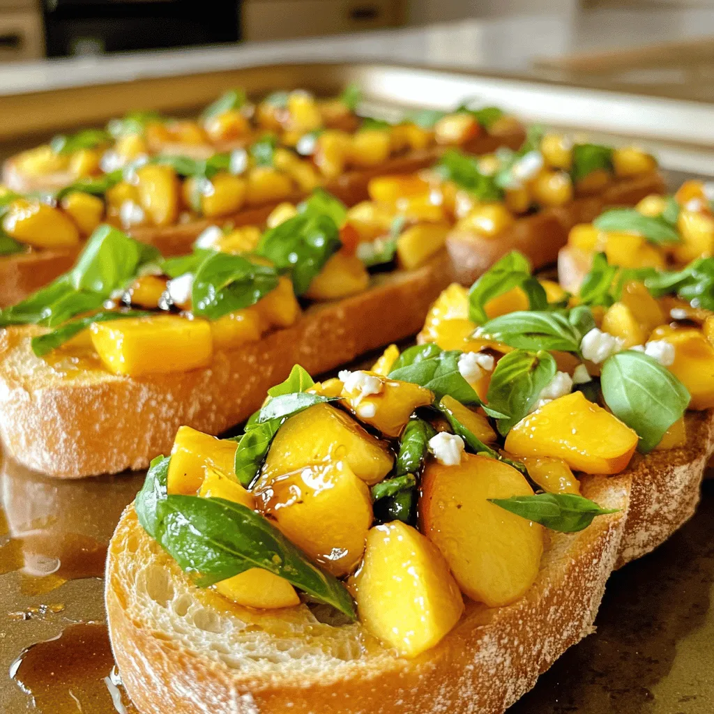 Peach and Basil Bruschetta Fresh and Tasty Recipe
