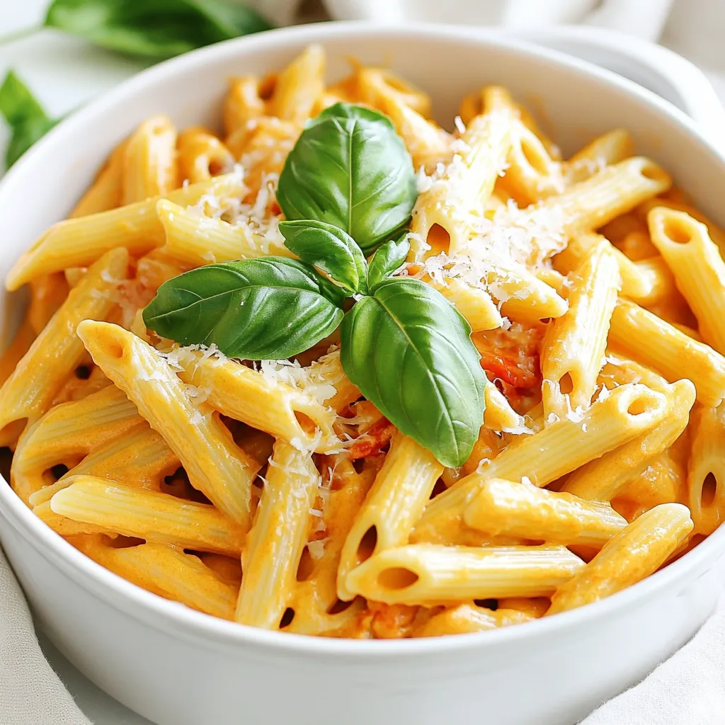 One Pot Creamy Roasted Red Pepper Pasta Delight