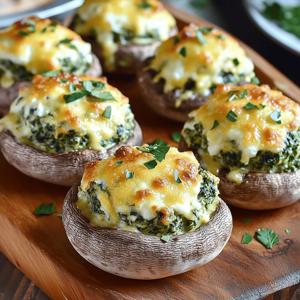 Cheesy Spinach Stuffed Mushrooms Delightful Appetizer