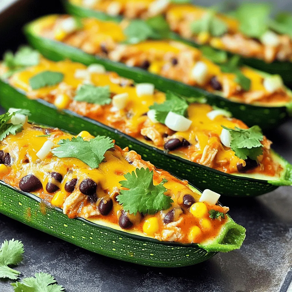 Chicken Enchilada Stuffed Zucchini Flavorful Meal Idea