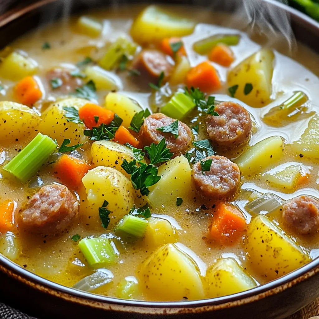Rustic Sausage Potato Soup Slow Cooker Delight
