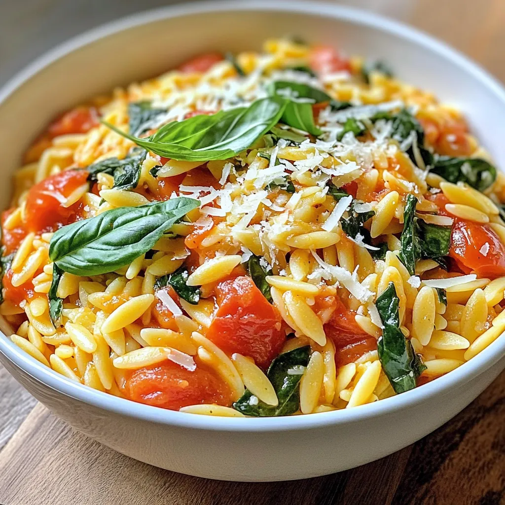 Creamy Tomato Spinach Orzo Flavorful Dinner Delight