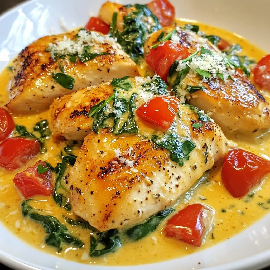 Creamy Tomato Spinach Skillet Chicken Simple Meal