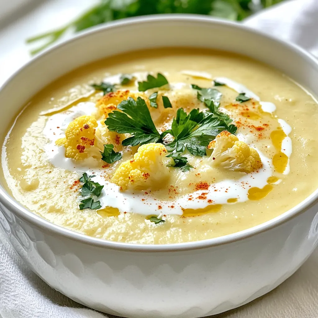 Creamy Roasted Cauliflower Soup Warm and Comforting Dish