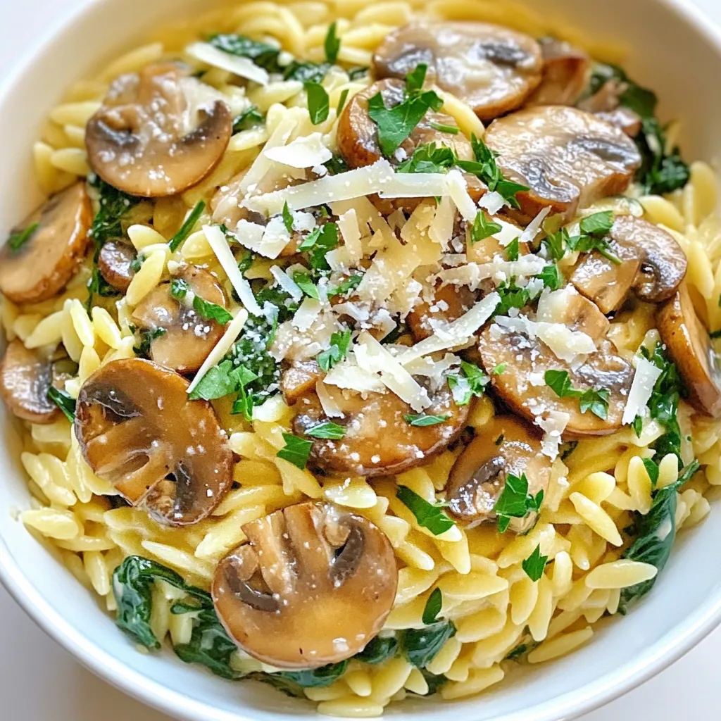 Creamy Mushroom Spinach Orzo Quick and Delicious Meal