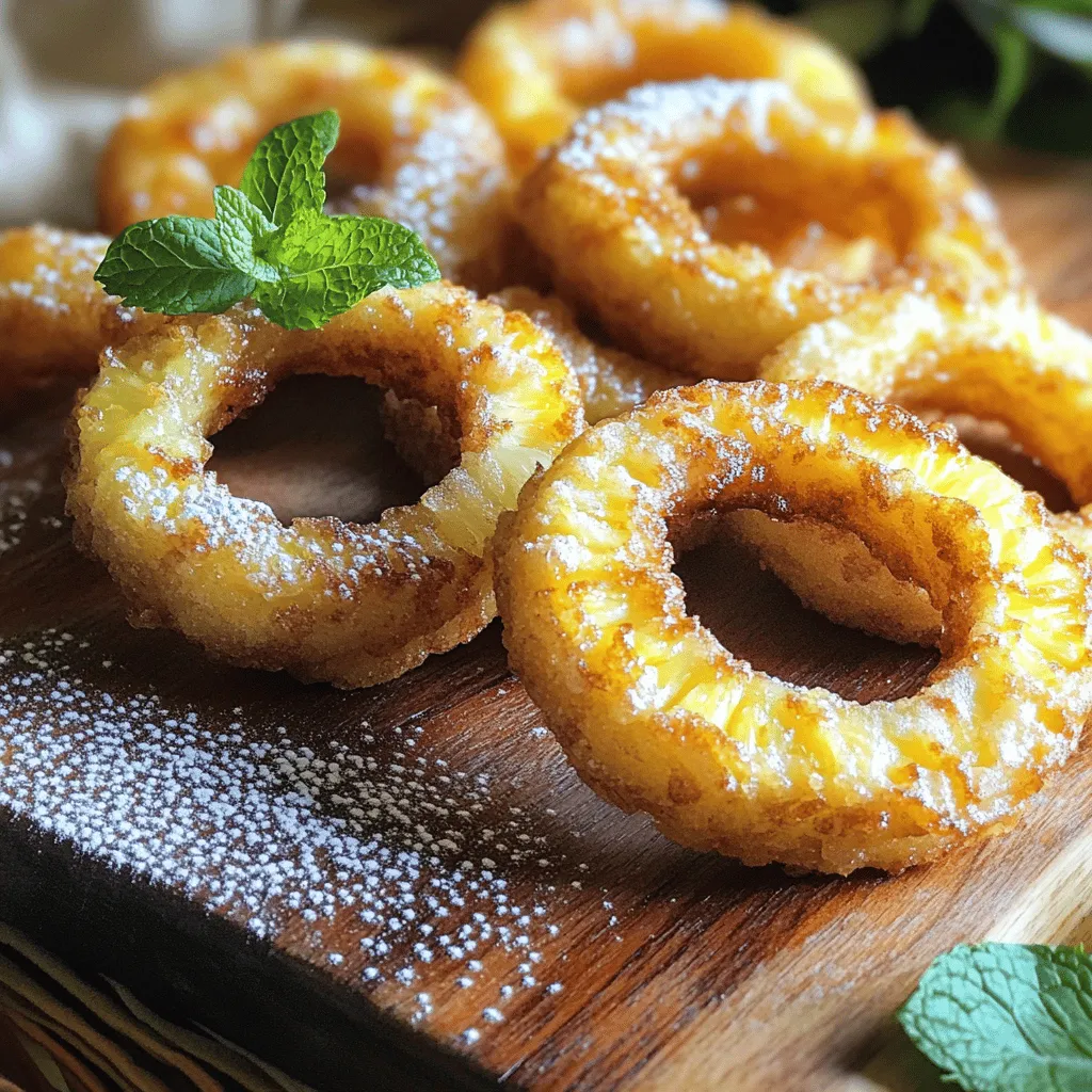 Fried Pineapple Rings Crispy and Sweet Dessert Delight