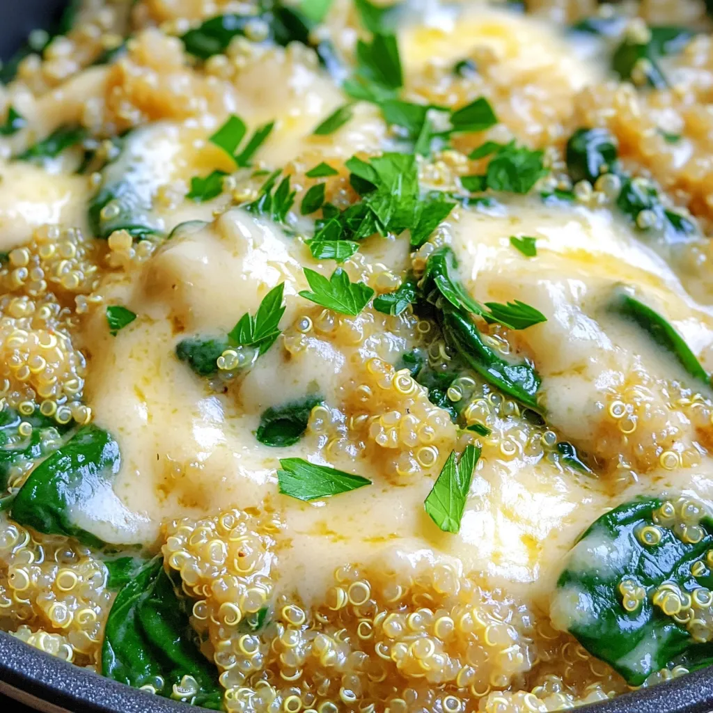 One-Pot Creamy Garlic Parmesan Quinoa Delight