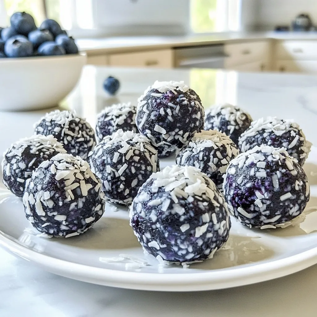 Blueberry Coconut Protein Bites Healthy Snack Idea