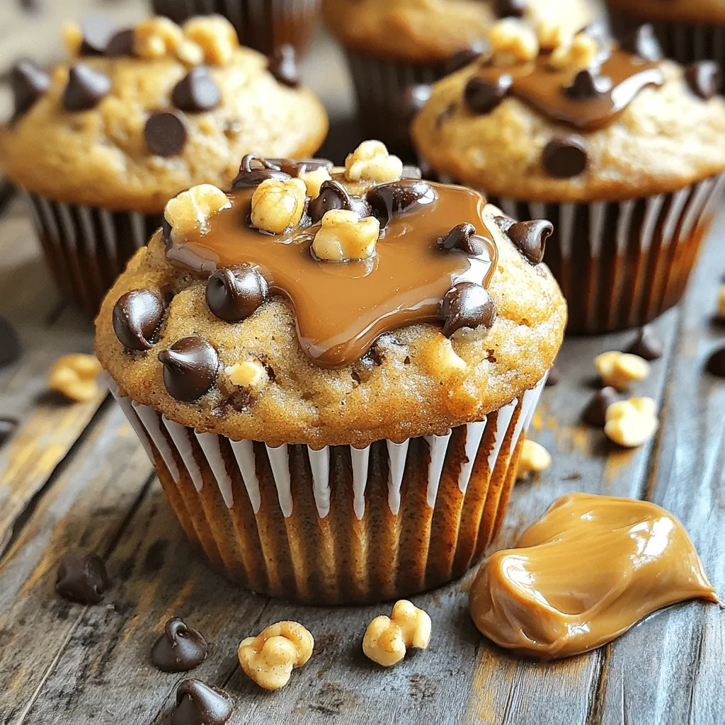 Peanut Butter Chocolate Chip Banana Muffins Delight