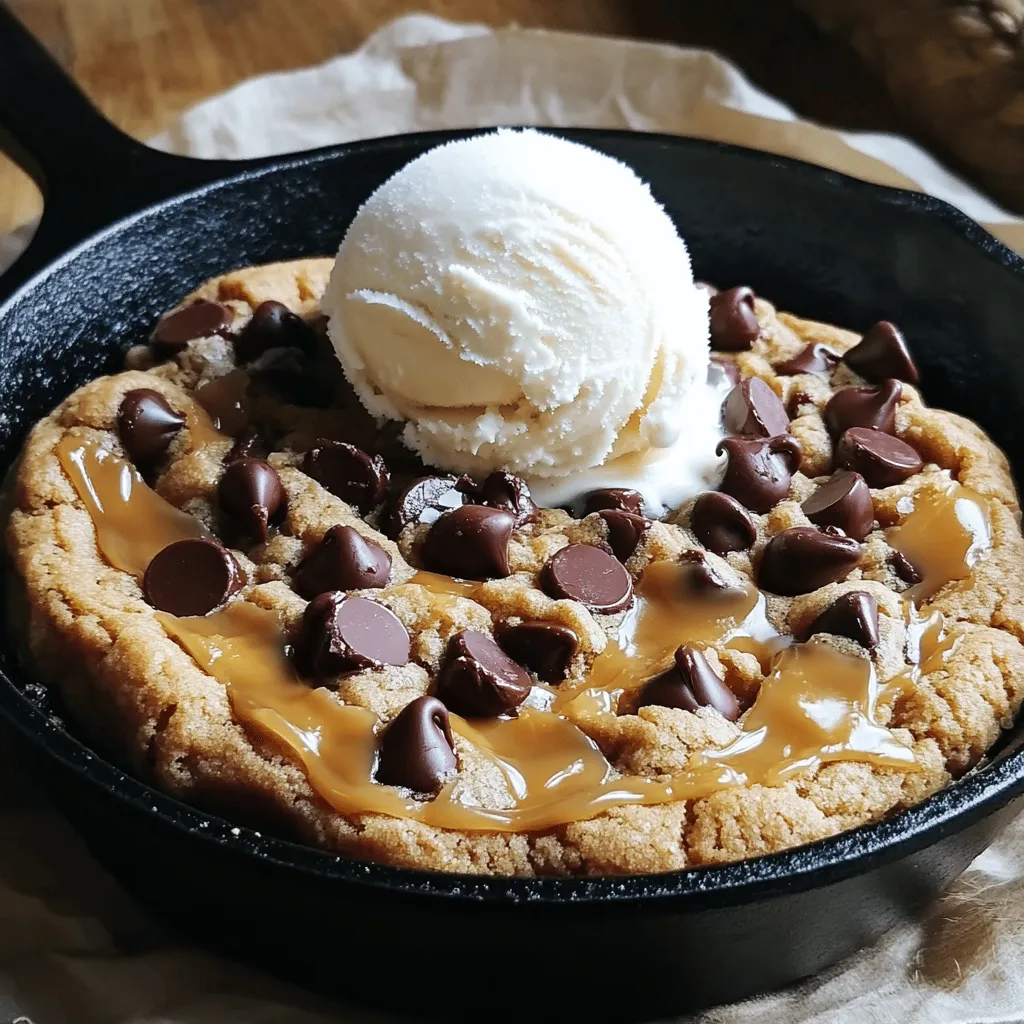 Caramel Chocolate Chip Skillet Cookie Delightful Treat