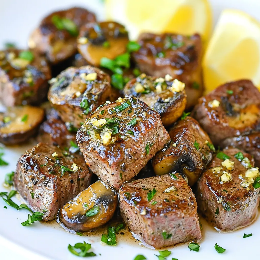 Garlic Butter Mushroom Steak Bites Tasty Simple Recipe