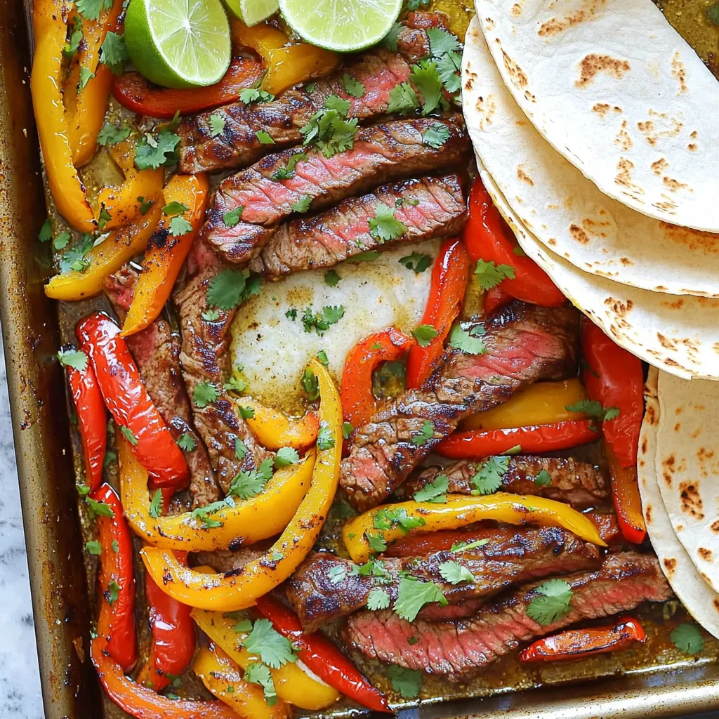 Sheet-Pan Garlic Butter Steak Fajitas Flavorful Dinner