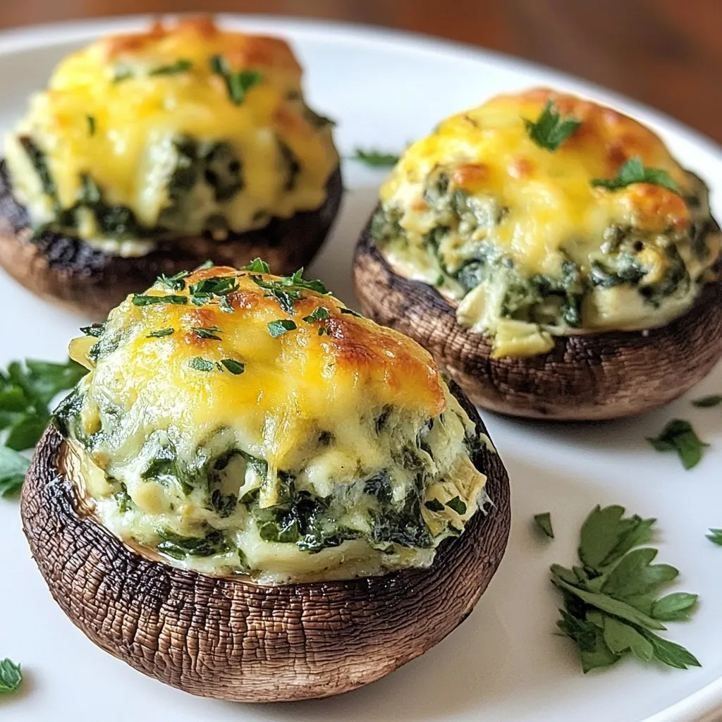 Savory Spinach Artichoke Stuffed Mushrooms Delight