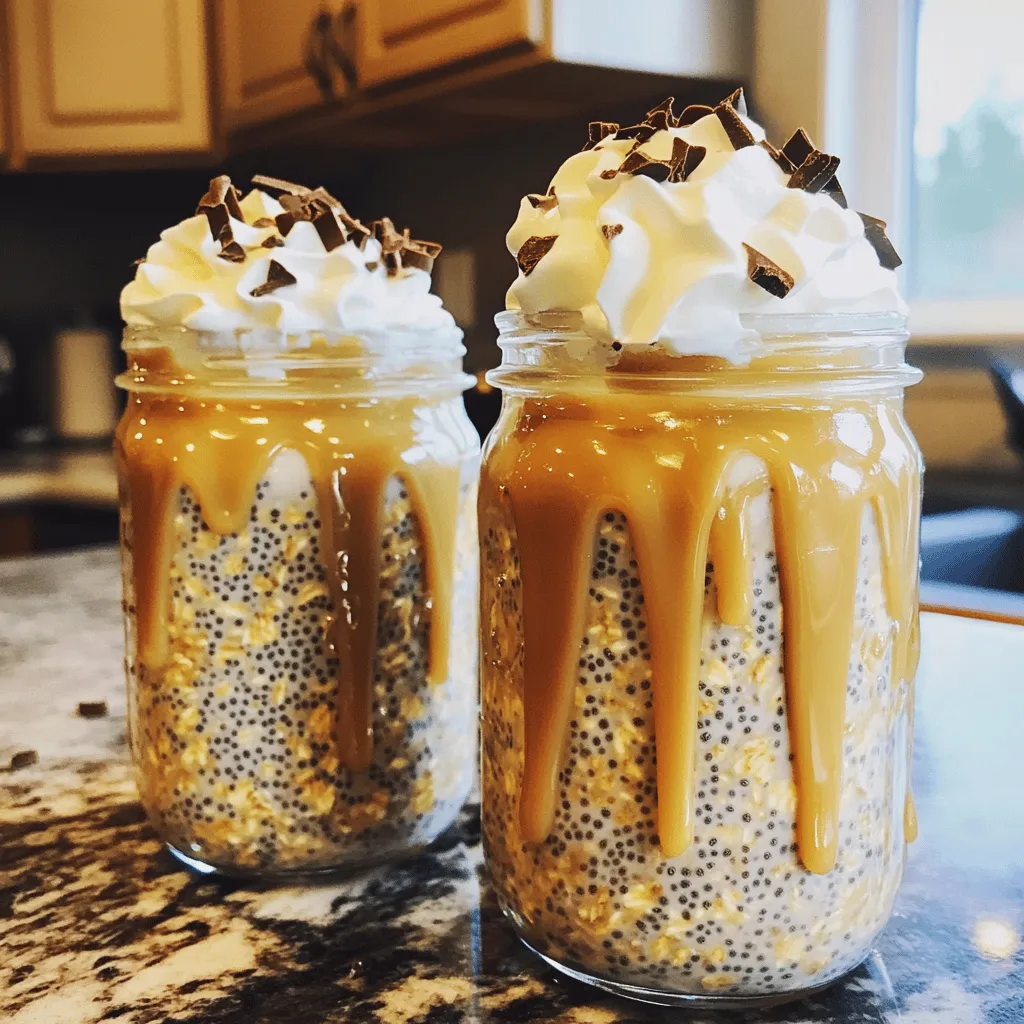 Caramel Latte Overnight Oats Tasty Breakfast Bowl