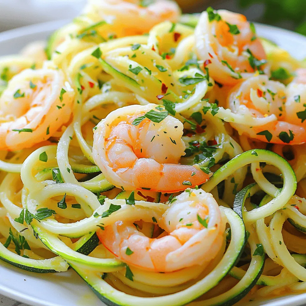 Lemon Garlic Shrimp Zoodles Quick and Easy Recipe