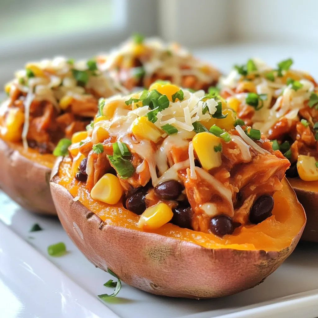 BBQ Chicken Stuffed Sweet Potatoes Quick and Tasty Meal