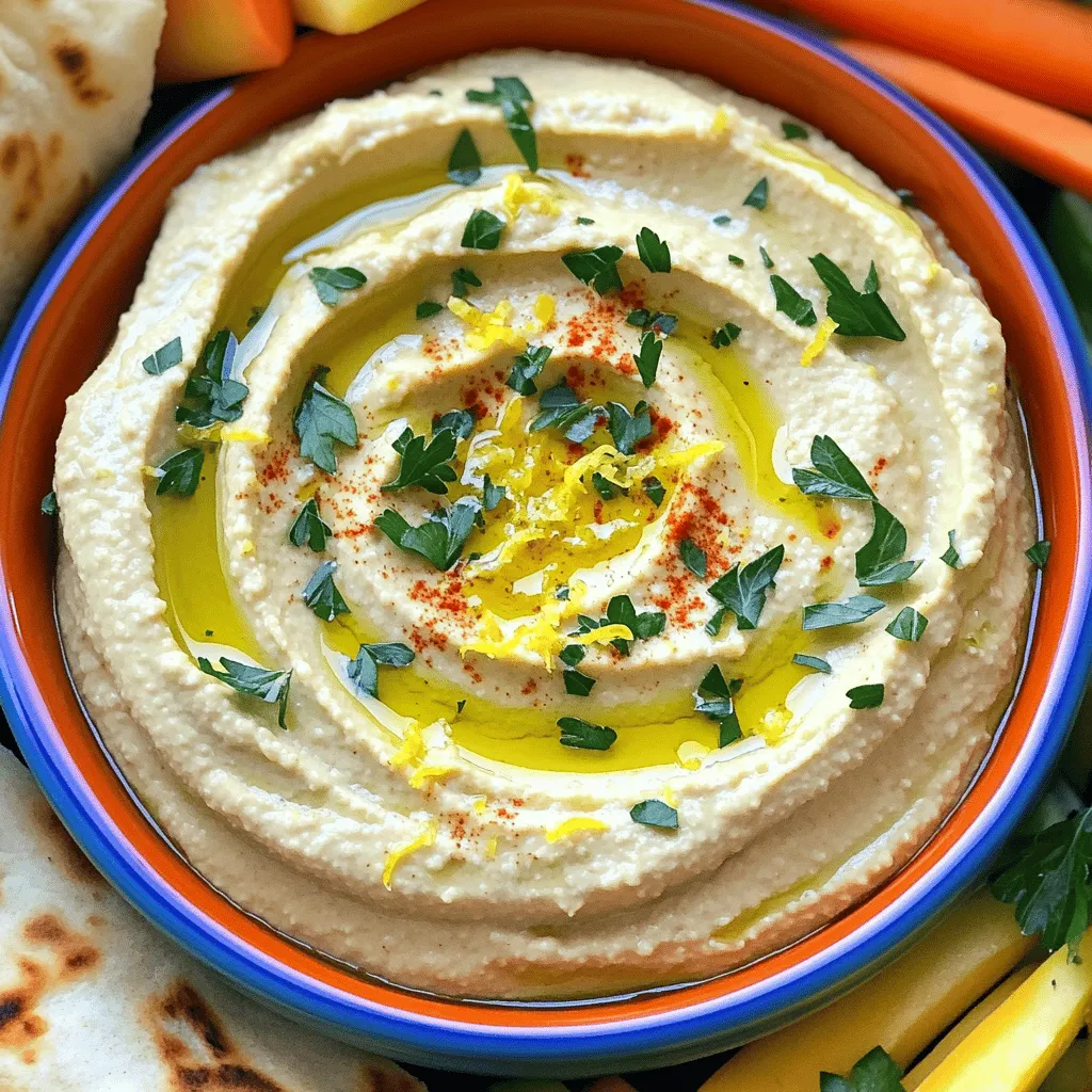Lemon Garlic Hummus Flavorful and Easy Dip Recipe