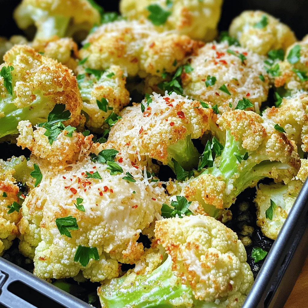 Air Fryer Garlic Parmesan Cauliflower Crisp Delight