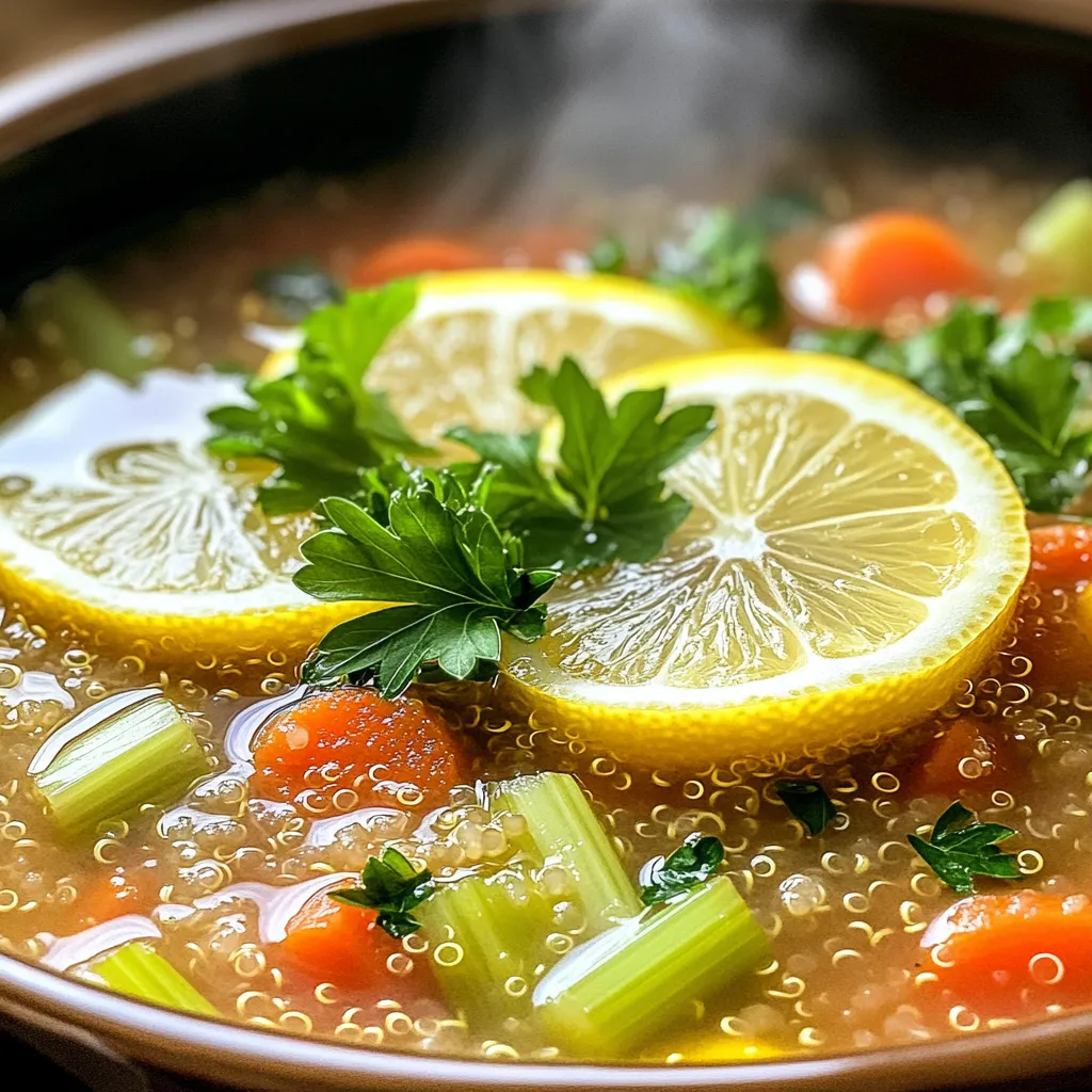 Savory Slow Cooker Lemon Herb Quinoa Soup Recipe