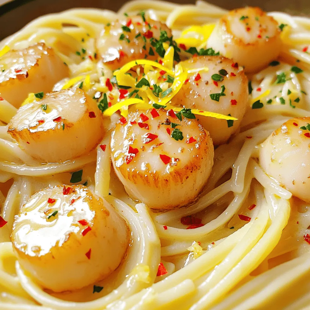 Minute Garlic Butter Scallop Linguine Savory Delight