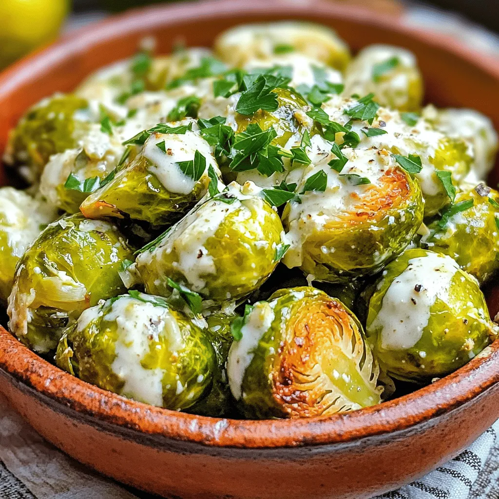 Creamy Garlic Parmesan Brussels Sprouts Savory Delight