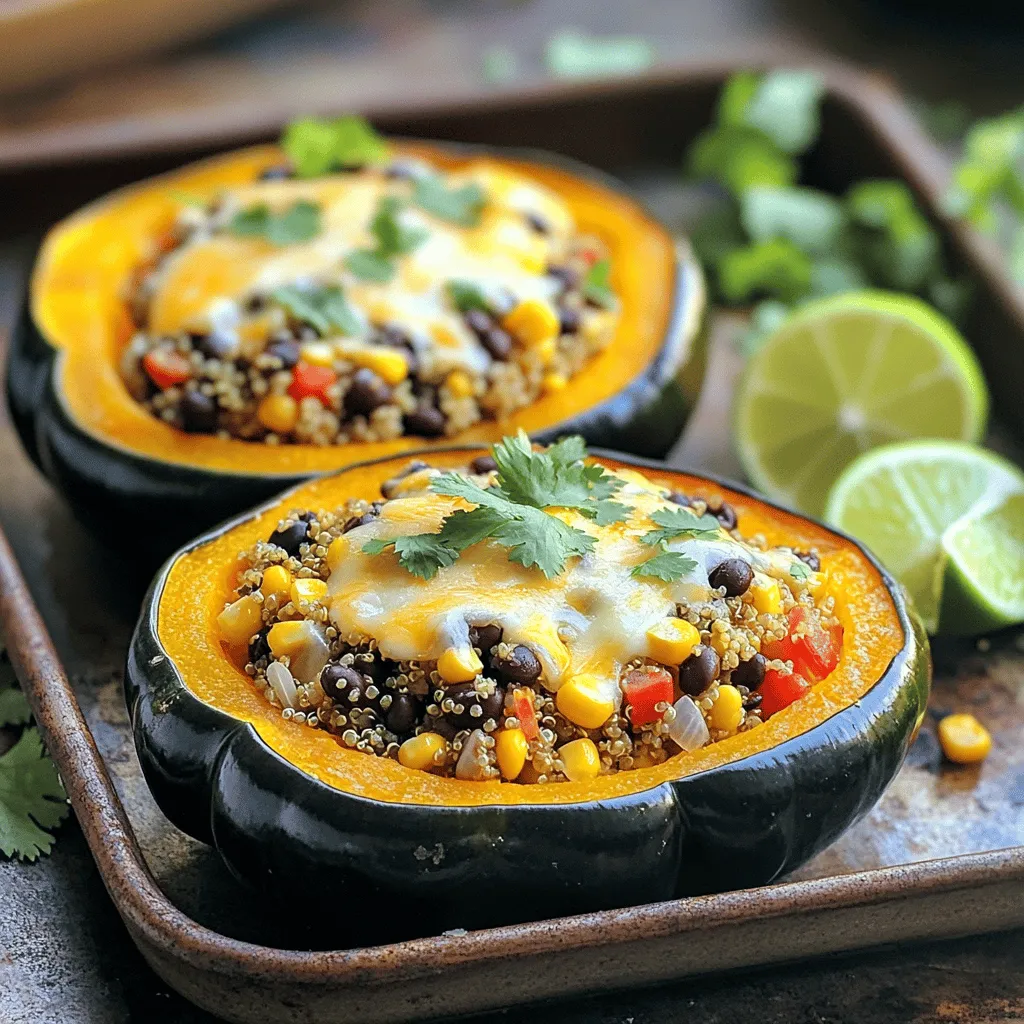 Southwest Quinoa Stuffed Acorn Squash Delight