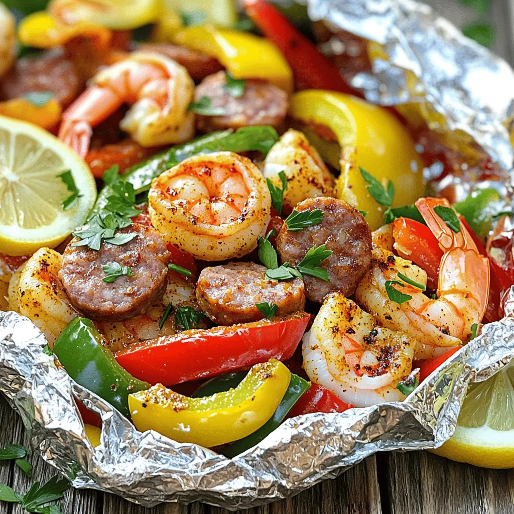 Cajun Shrimp &#038; Chicken Sausage Foil Packs Delight