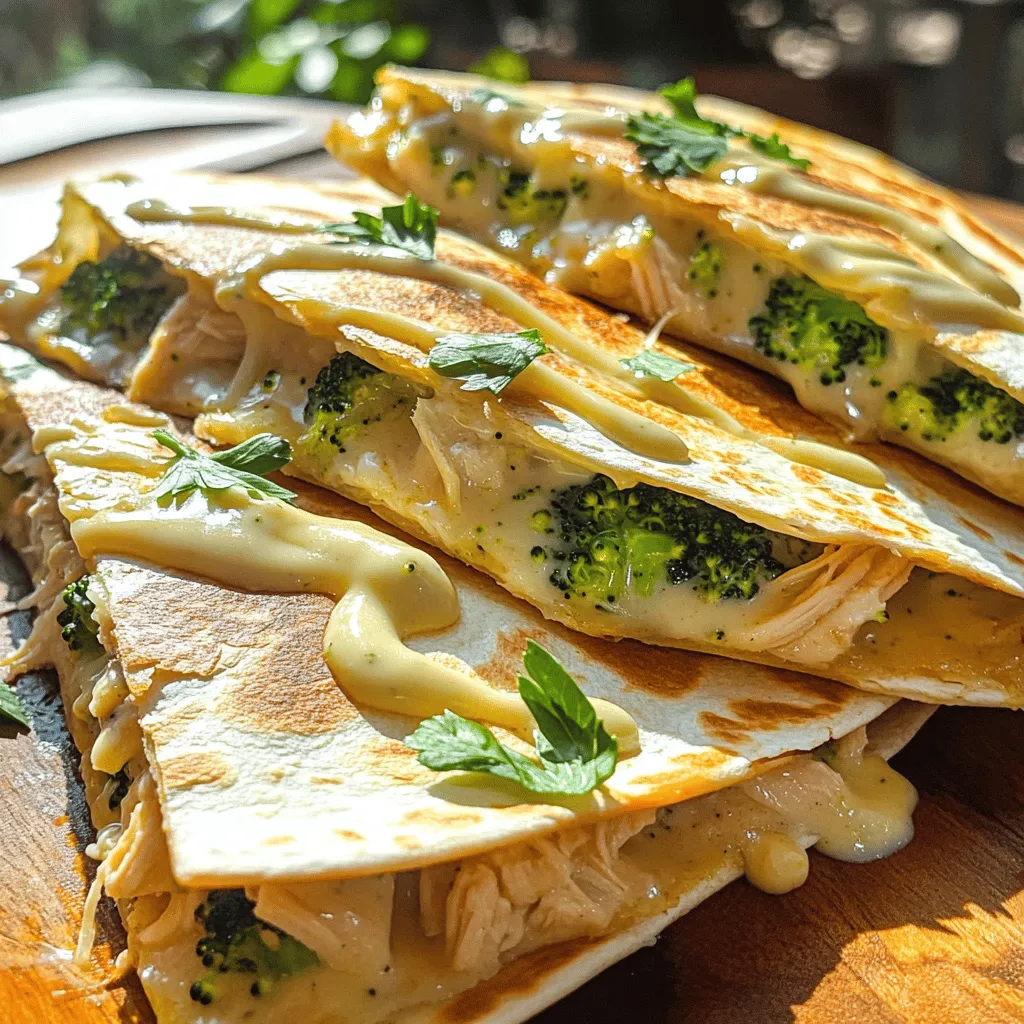 Chicken and Broccoli Alfredo Quesadilla Tasty Recipe