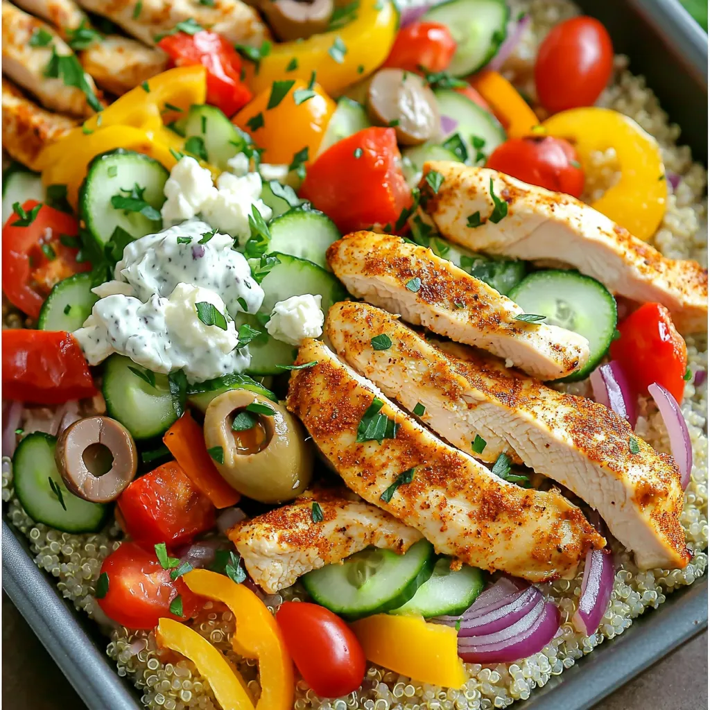 Sheet-Pan Greek Chicken Gyro Bowls Fresh and Tasty