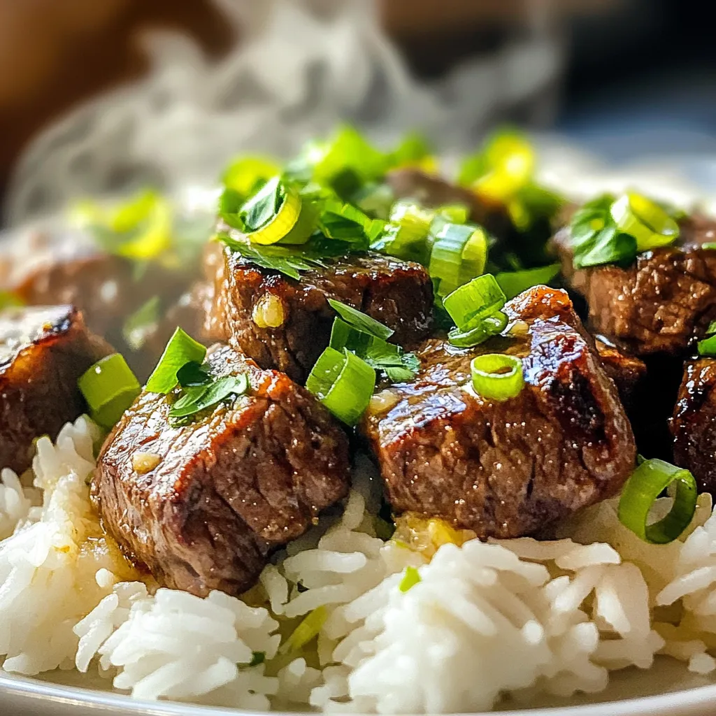 Minute Garlic Butter Steak Bites and Rice Delight