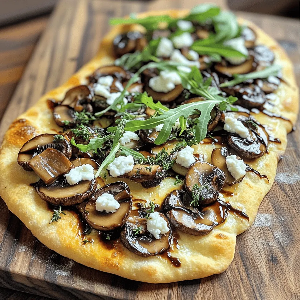 Mushroom and Goat Cheese Flatbread Delightful Dish