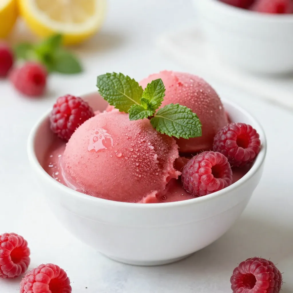 Raspberry Lemonade Sorbet Refreshing Frozen Treat