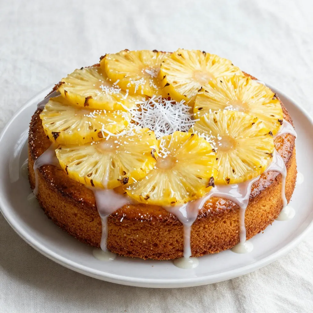 Coconut Pineapple Upside Down Cake Delicious Delight