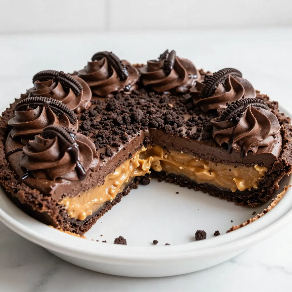 Chocolate Peanut Butter Oreo Pie Delightful Treat