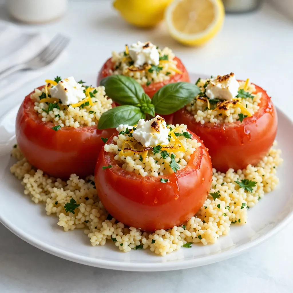 Lemon Herb Couscous Stuffed Tomatoes Delicious Delight
