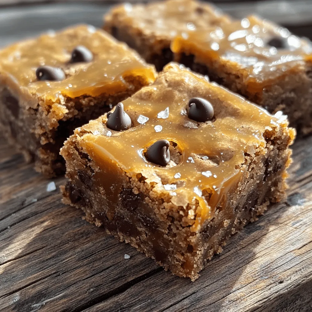 Salted Caramel Chocolate Chip Blondies Delightful Treat