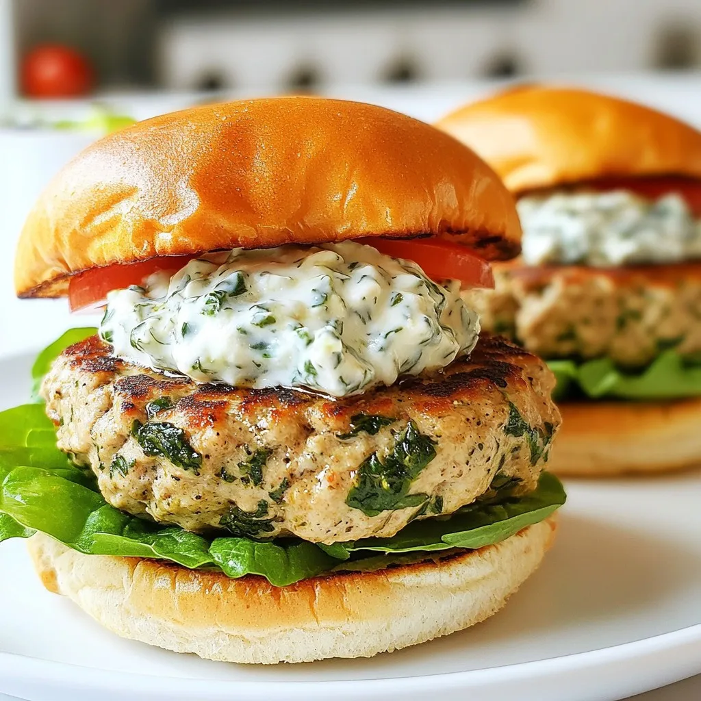Feta Spinach Turkey Burgers Flavorful and Healthy Meal