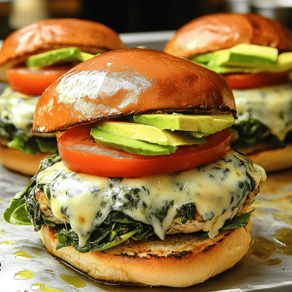 White Cheddar Spinach Chicken Burgers Tasty Recipe