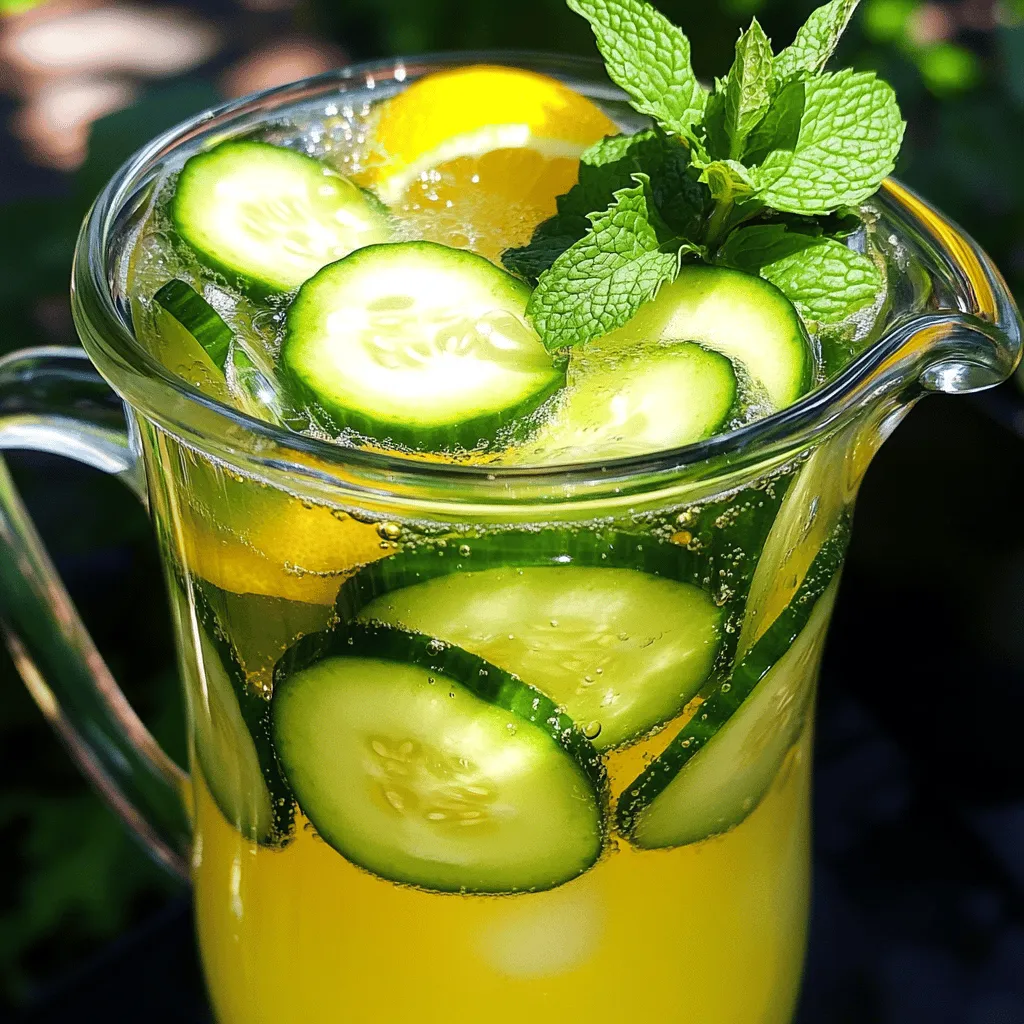 Cucumber Lemonade Spritzer Refreshing Summer Drink