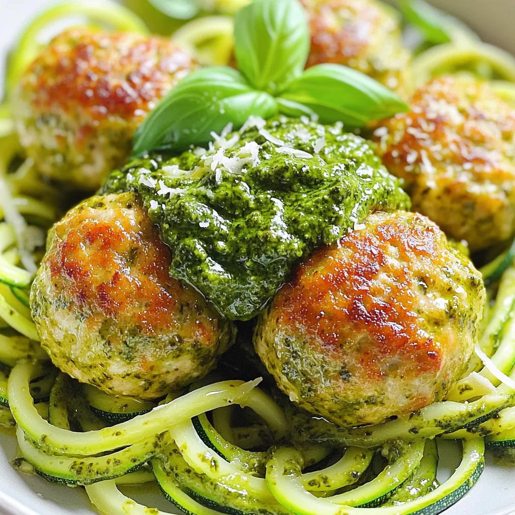 Pesto Parmesan Chicken Meatballs Flavorful and Easy