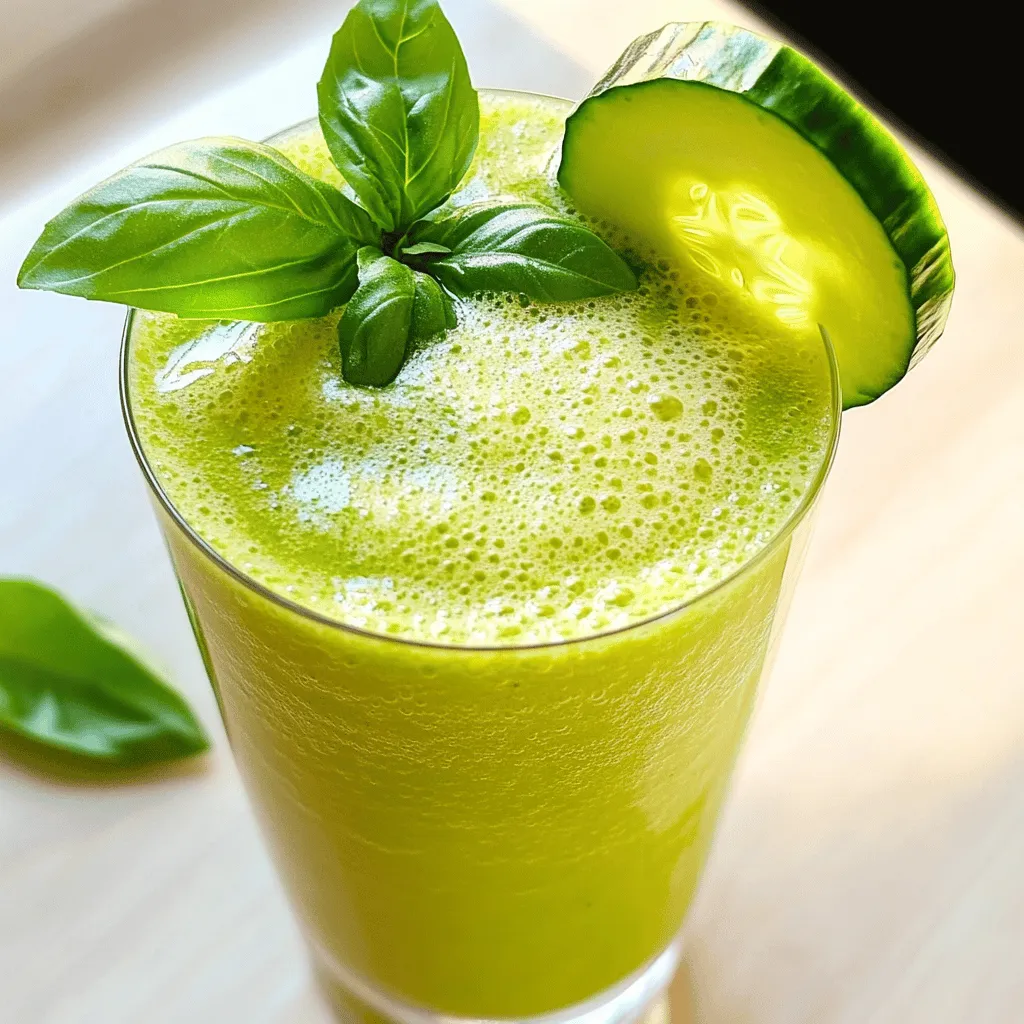 Cucumber Basil Smoothie Refreshing and Healthy Drink