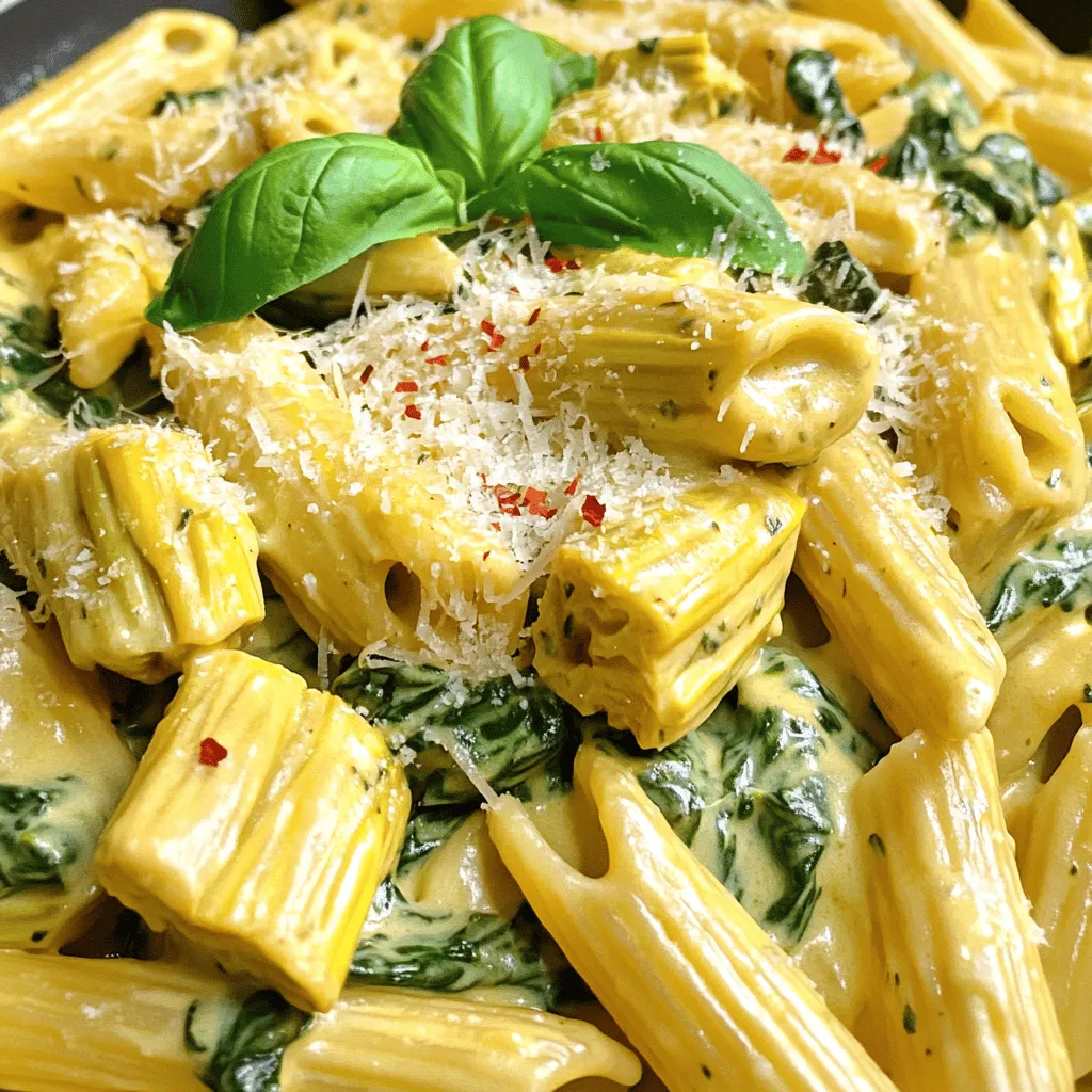 Creamy Spinach and Artichoke Pasta Divine Delight