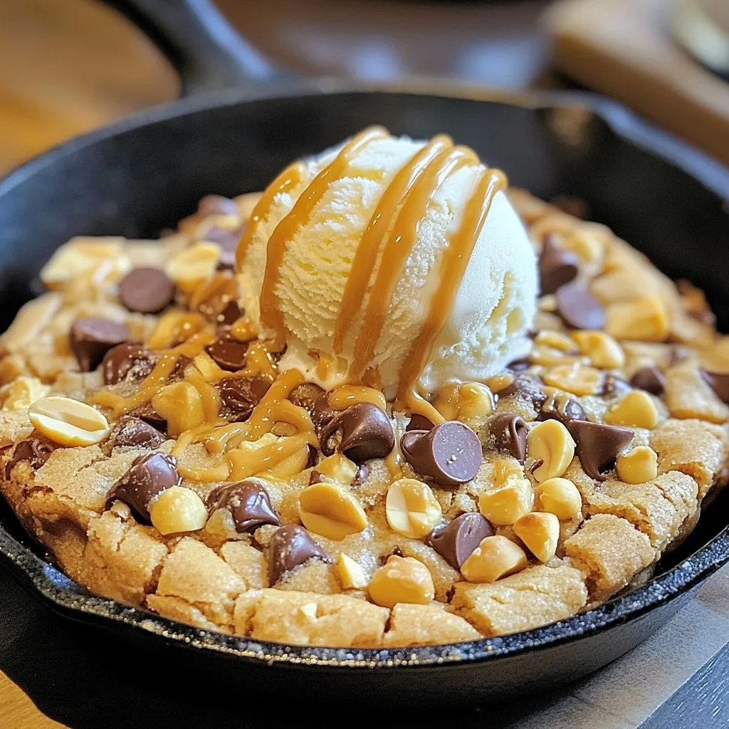 Peanut Butter Chocolate Chip Skillet Cookie Delight